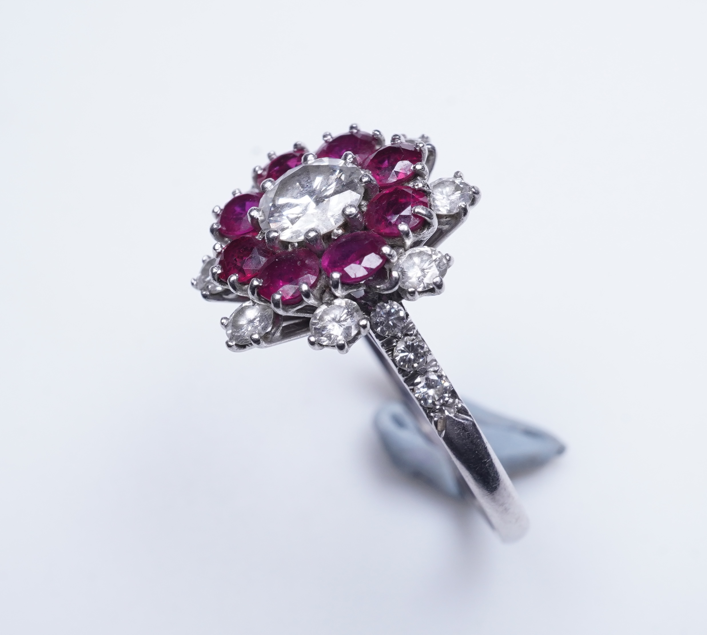 A ruby and diamond ring